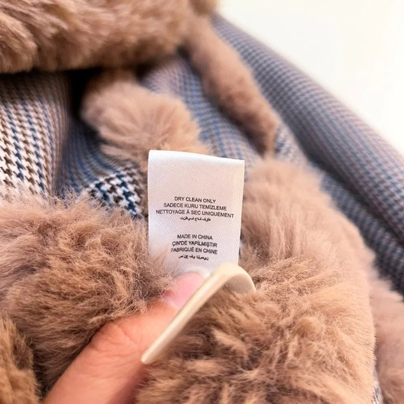 Opening Ceremony Reversible Faux Fur Houndstooth Short Preppy Classic Coat XS - Picture 7 of 10